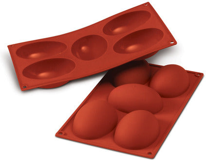 <img src="https://cdn.shopify.com/s/files/1/0084/6109/0875/products/SF041_3.jpg?v=1571503792" alt="Silikomart SF041 Half Egg Mold, (2.87" W x 1.42" H x 4.01" L)">