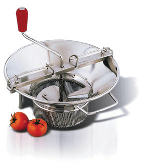 <img src="https://cdn.shopify.com/s/files/1/0084/6109/0875/products/TM50_1__2.jpg?v=1571502564" alt="Tellier Tin Plated Food Mill & Grids">